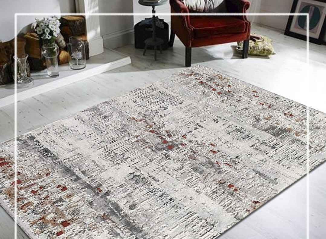Artemis Halı Zen 0674B Gri 8 mm Akrilik Yıkanabilir İnce Kaymaz Jüt Taban Dikdörtgen Makine Dokuma Salon Halısı 180x350 cm