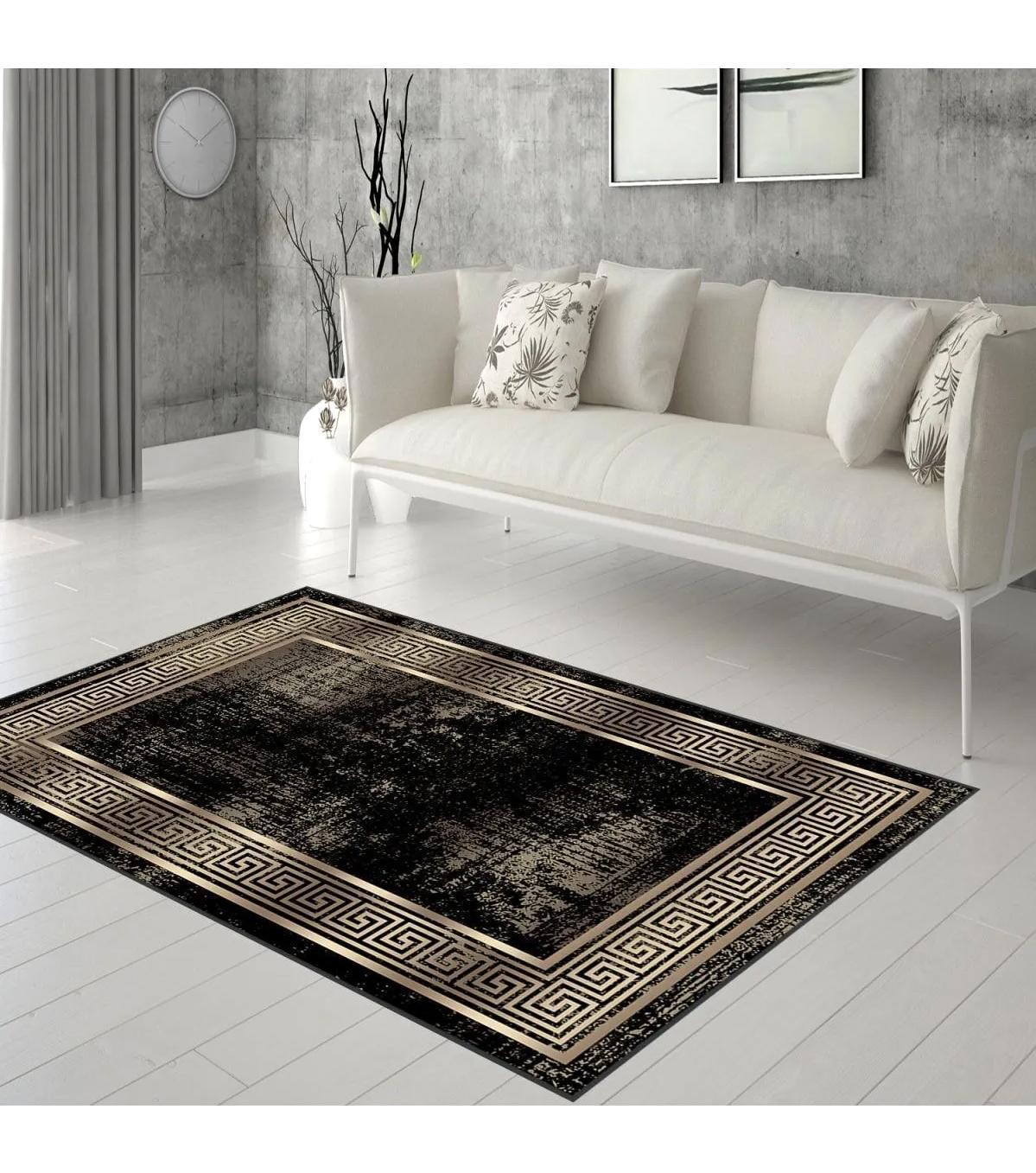 Rovigo Home RVG0294-SD869 Çok Renkli 8 mm Polyester Leke Tutmaz-Toz Tutmaz Yıkanabilir İnce Kaymaz Dot Taban Dikdörtgen Makine Dokuma Salon Halısı 120x180 cm