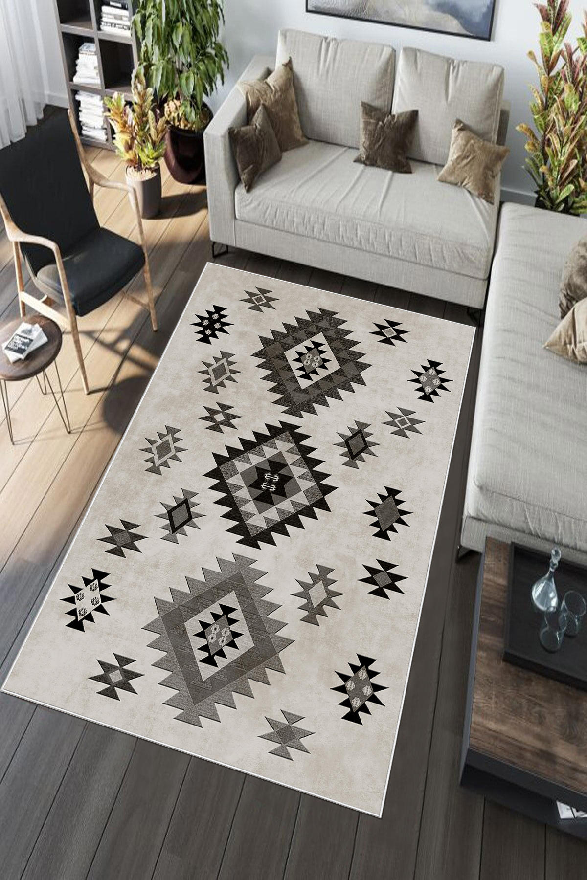 Aldora Çok Renkli 0.8 mm Polipropilen Yıkanabilir Orta Kaymaz Deri Taban Dikdörtgen Makine Dokuma Salon Halısı 100x300 cm