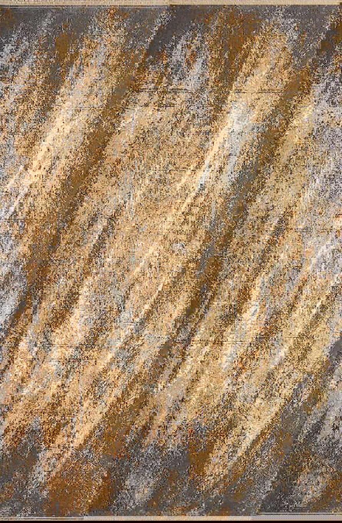 Pierre Cardin Magnifique MQ54E Altın-Siyah 0.8 mm Akrilik Yumuşak Yıkanabilir İnce Kaymaz Dikdörtgen Makine Dokuma Salon Halısı 160x230 cm