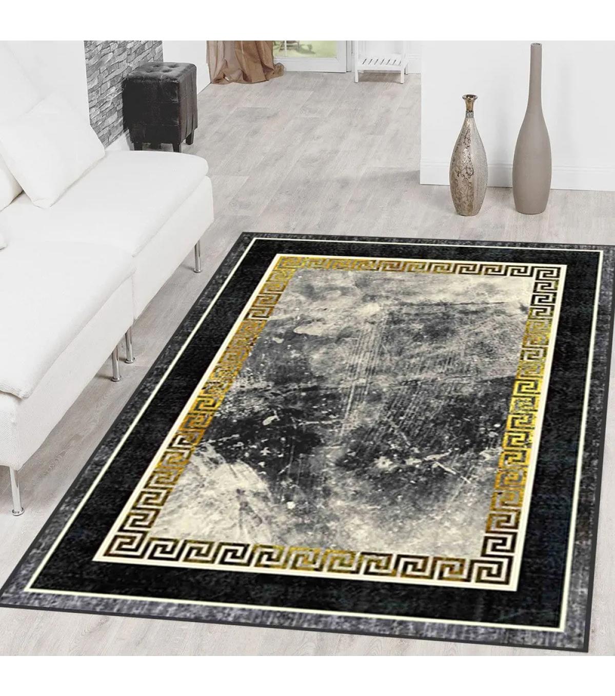Rovigo Home RVG0328-HT1110 Çok Renkli 8 mm Polyester Antibakteriyel-Leke Tutmaz-Toz Tutmaz Yıkanabilir İnce Kaymaz Dot Taban Dikdörtgen Makine Dokuma Salon Halısı 80x150 cm