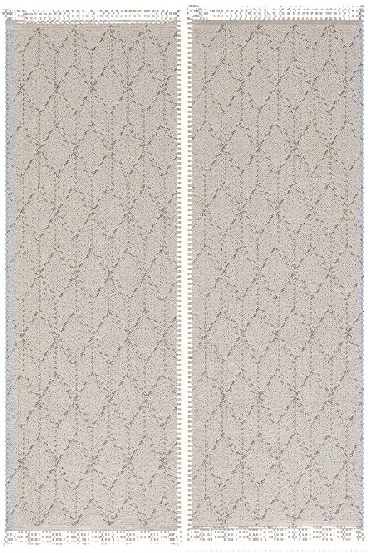 Enti Halı Bukle 1407 Beyaz 7 mm Polyester Toz Tutmaz Yıkanabilir Orta Dikdörtgen Makine Dokuma Salon Halısı 200x290 cm