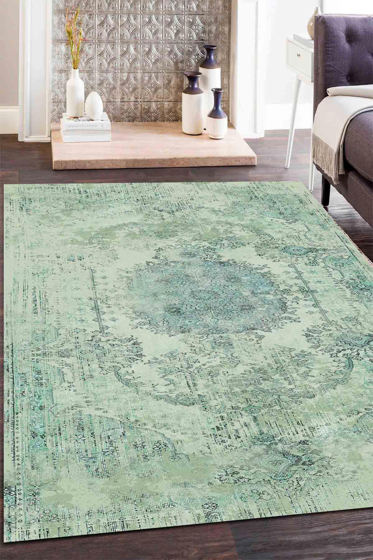Latte Dizayn Eldon Krem 0.5 mm Pamuk Antibakteriyel Yıkanabilir İnce Kaymaz Dikdörtgen Makine Dokuma Oturma Odası-Salon Halısı 80x150 cm