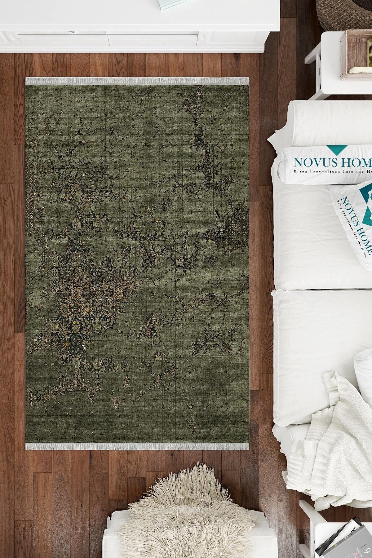 Novus Home Verona Serisi Çok Renkli 6 mm Polyester Antibakteriyel-Toz Tutmaz-Yalıtıma Yardımcı Yıkanabilir İnce Kaymaz Taban Dikdörtgen Makine Dokuma Antre-Salon-Yatak Odası Halısı 80x140 cm