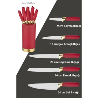 Neva N3242 Pitaya Silindir 6 Lı Bıçak Seti