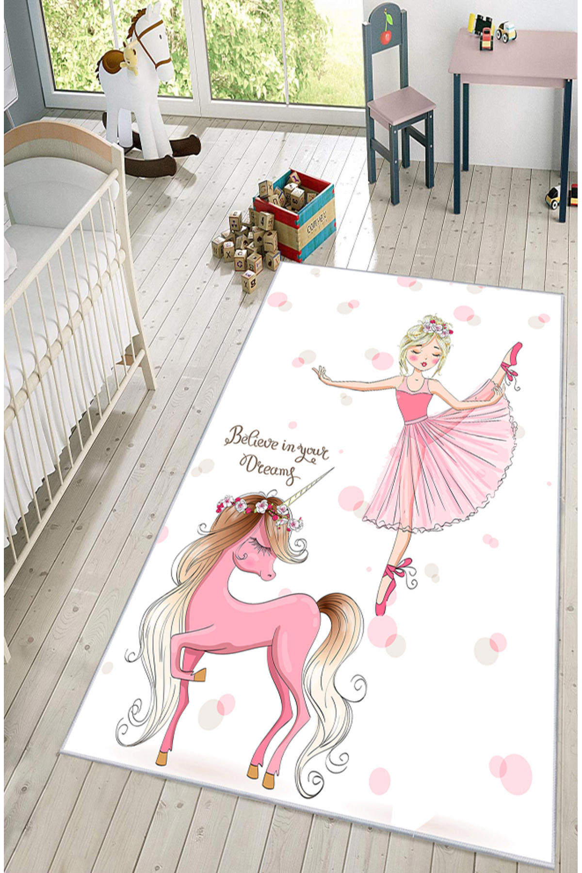 Artizon ART-C-019 Çok Renkli 0.8 mm Polyester Toz Tutmaz Yıkanabilir İnce Kaymaz Dot Taban Dikdörtgen Makine Dokuma Çocuk Odası Halısı 200x200 cm