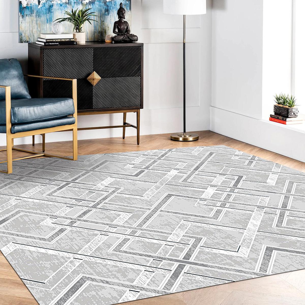 Dekozer Krem 10 mm Bambu-Viskon Silinebilir Yıkanabilir Kaymaz Jüt Taban Dikdörtgen Makine Dokuma Salon Halısı 200x290 cm