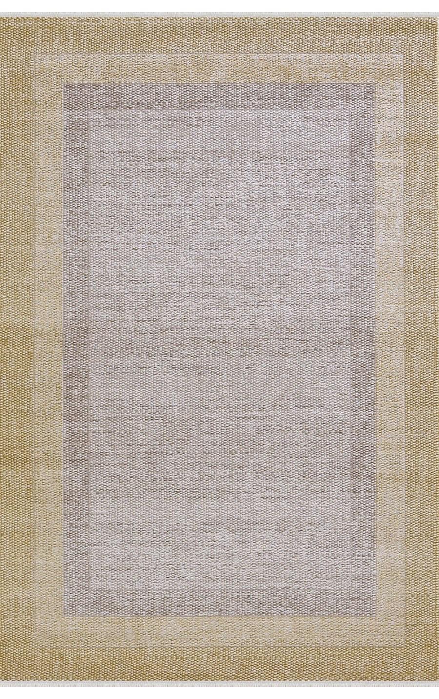 Padişah Sümela Krem-Sarı 9 mm Akrilik Yumuşak Yıkanabilir İnce Kaymaz Dikdörtgen Makine Dokuma Salon Halısı 80x500 cm