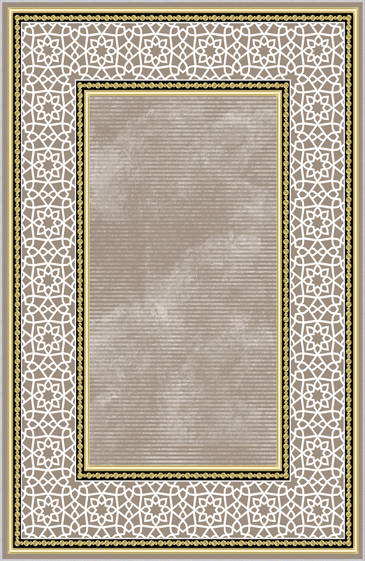 Rovigo Home RVG0656 Altın-Bej 8 mm Polyester Antibakteriyel-Leke Tutmaz-Toz Tutmaz Yıkanabilir İnce Kaymaz Dot Taban Dikdörtgen Makine Dokuma Salon Halısı 80x150 cm