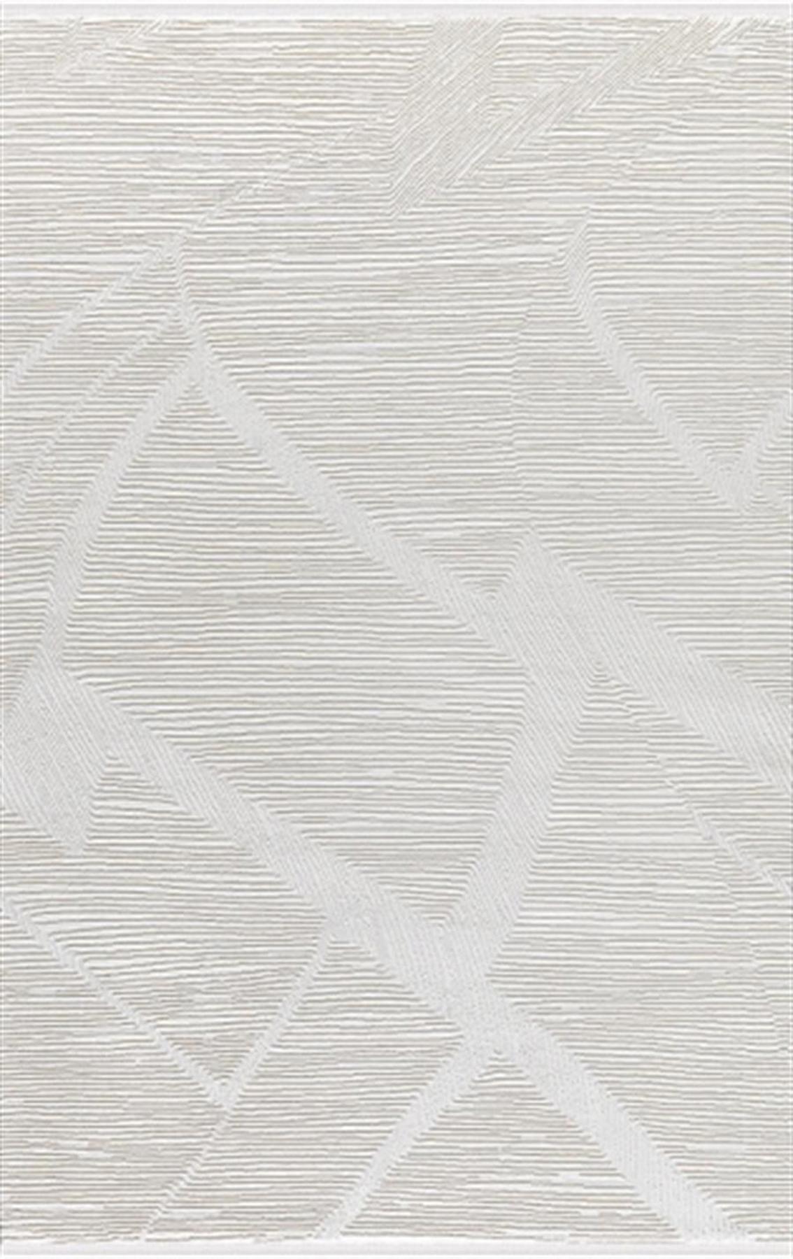 Merinos Recycle 38446 Krem 12 mm Akrilik Toz Tutmaz Yıkanabilir Kalın Kaymaz Dikdörtgen Makine Dokuma Salon Halısı 80x500 cm