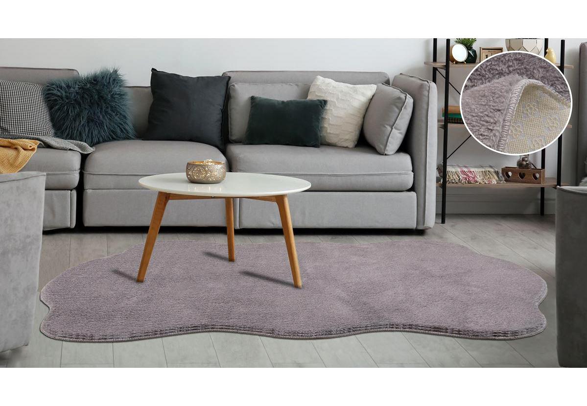 My Evilla Mor 14 mm Polyester Leke Tutmaz Yıkanabilir Kalın Kaymaz Jel Taban Dikdörtgen Makine Dokuma Yatak Odası Halısı 80x150 cm