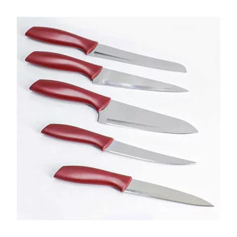 Cooker CKR2870 Akrilik Plastik Standlı 6 Parça Bıçak Seti Kırmızı