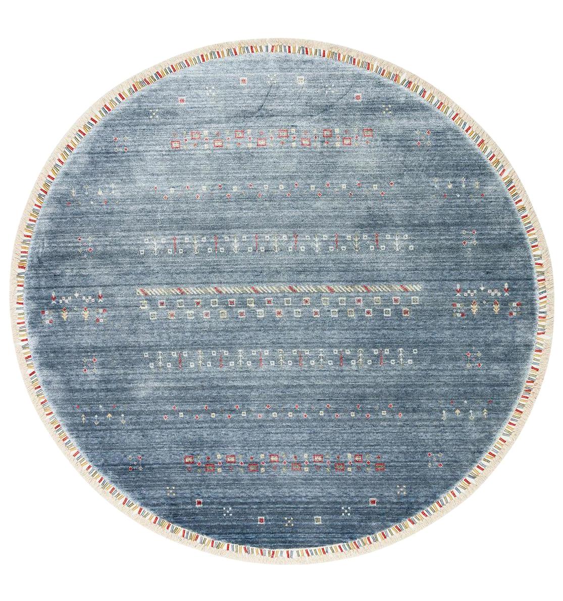 Eko Halı Zara ZR06 Mavi 7.5 mm Akrilik Silinebilir Yıkanabilir Orta Kaymaz Dikdörtgen El Dokuması Oturma Odası-Salon Halısı 140x200 cm