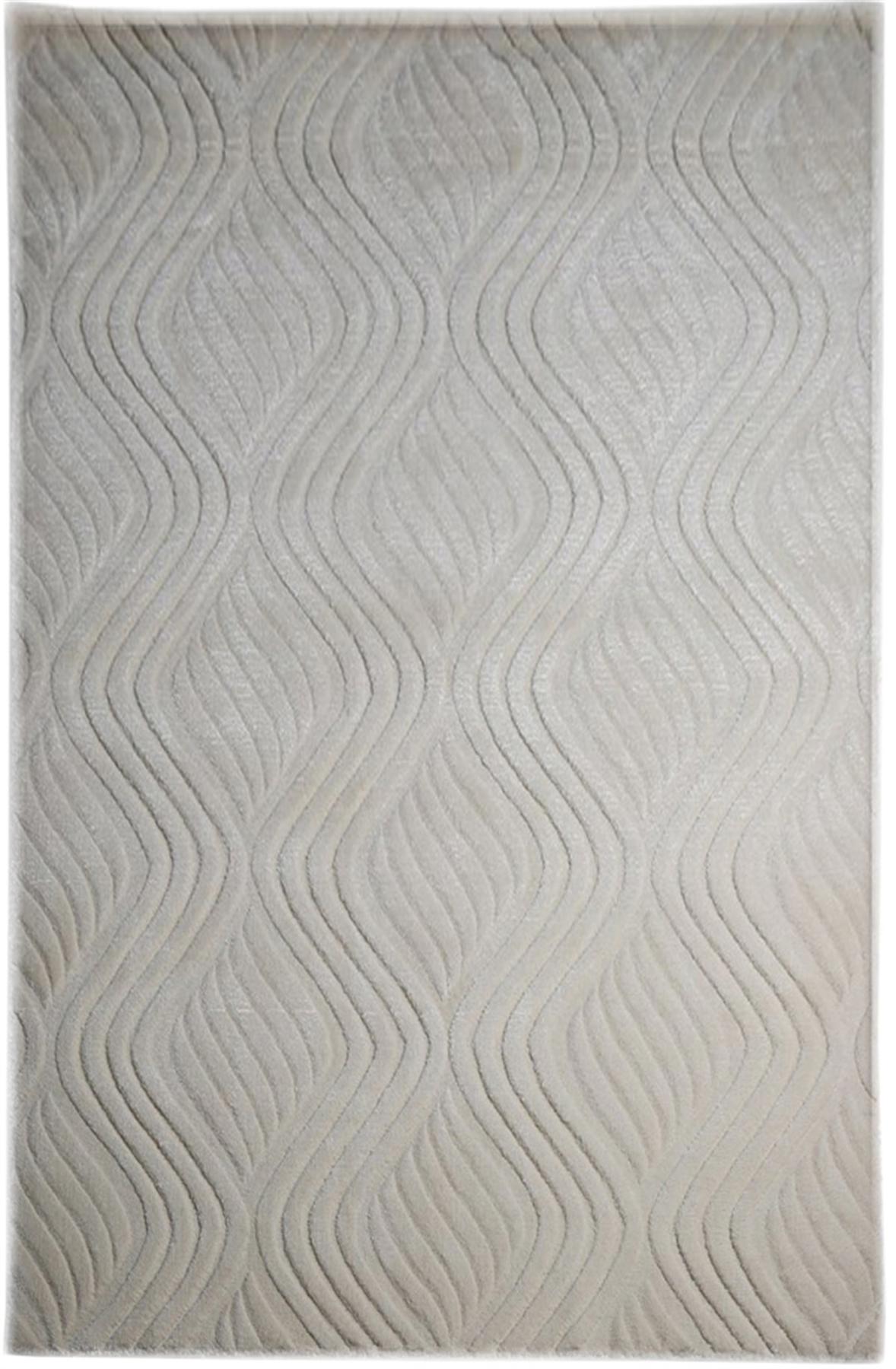 Çam Halı Emboss JR10 Krem 12 mm Yün Silinebilir Yıkanabilir Orta Dikdörtgen El Dokuması Oturma Odası Halısı 200x290 cm