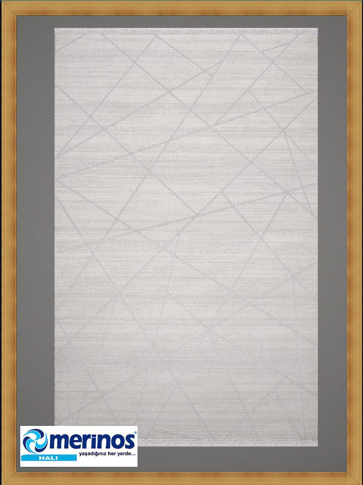 Merinos Diyez Krem 10 mm Akrilik Toz tutmaz Yıkanabilir İnce Kaymaz Dikdörtgen Makine Dokuma Salon Halısı 60x100 cm