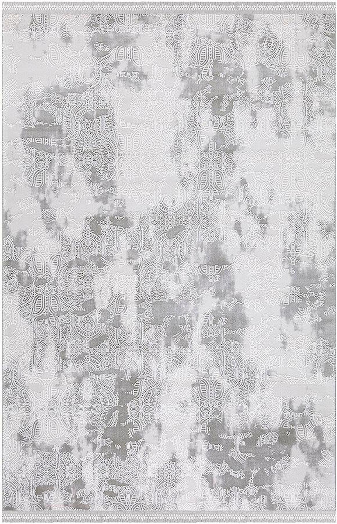 İpek Mekik Halı Blossom Füme 10 mm Bambu Antibakteriyel Yıkanabilir Orta Kaymaz Taban Dikdörtgen Makine Dokuma Antre-Çocuk Odası-Salon-Yatak Odası Halısı 100x300 cm