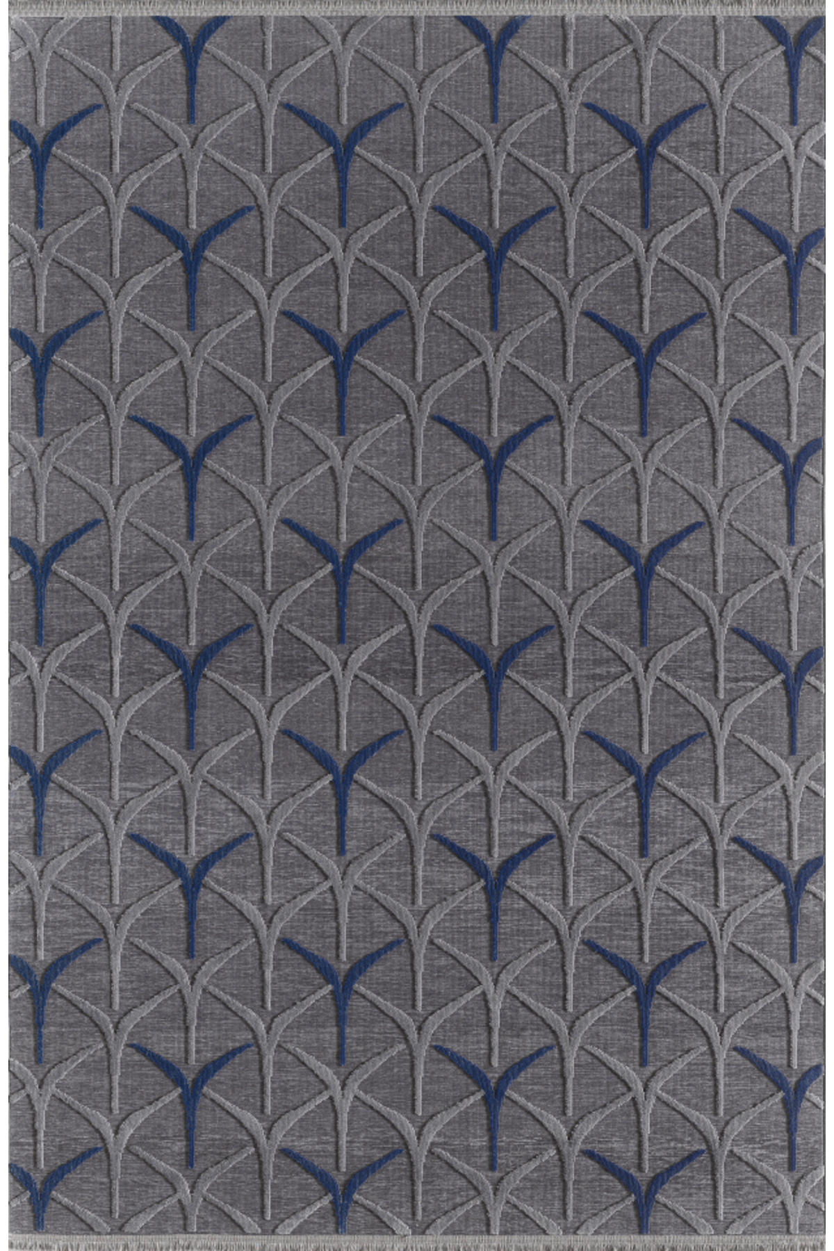 Pierre Cardin Maxwell Antrasit - Lacivert 9 mm Mikropolyester Yumuşak Yıkanabilir İnce Kaymaz Dikdörtgen Makine Dokuma Salon Halısı 160x233 cm