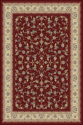 Tuğra Halı Sümer SM08 Kırmızı 5 mm Polyester Yıkanabilir İnce Dikdörtgen Makine Dokuma Salon Halısı 70x100 cm