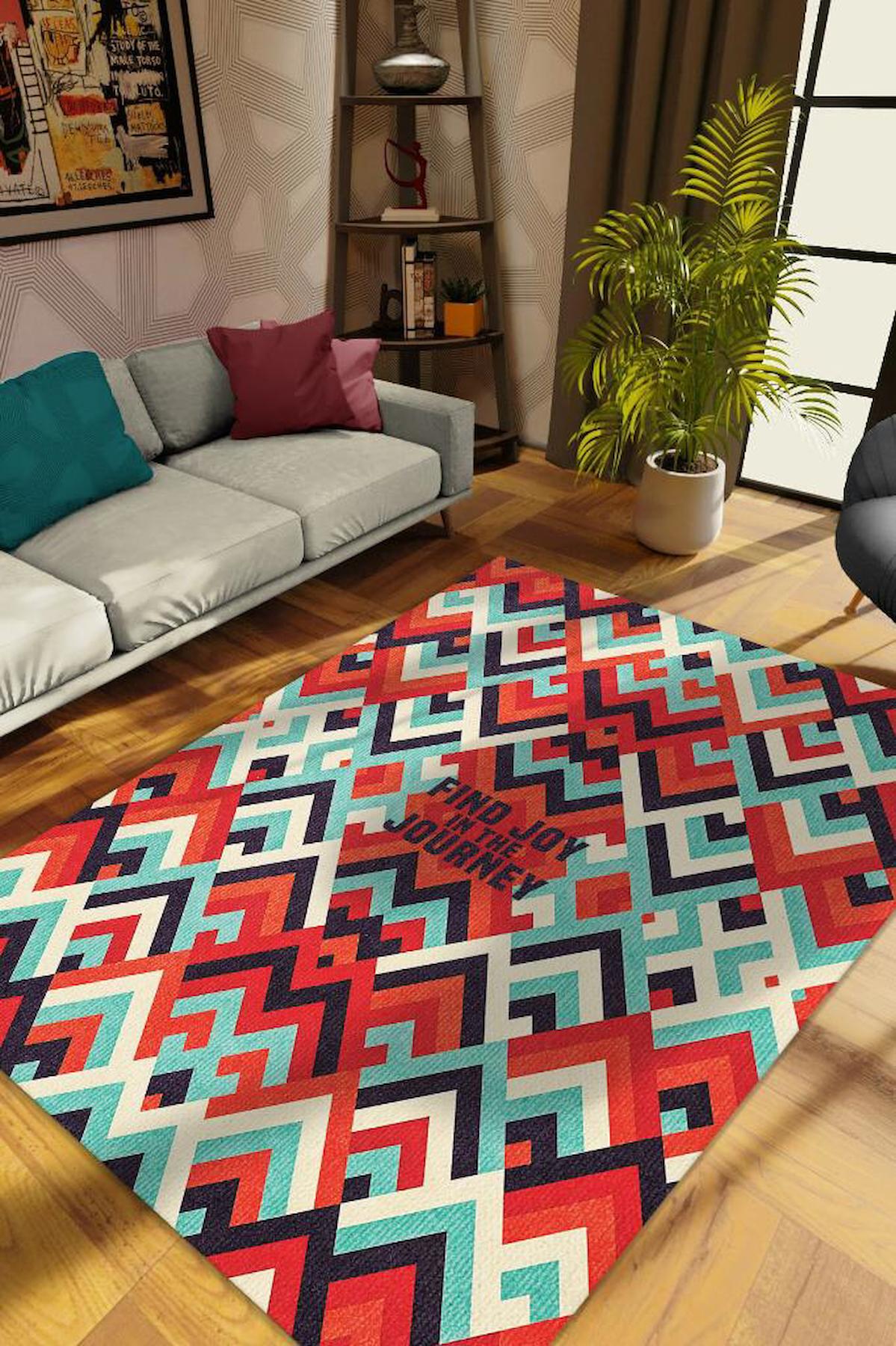 Homshtag Yolculuk Krem 4 mm Pamuk Antistatik Yıkanabilir İnce Kaymaz Dikdörtgen Makine Dokuma Salon Halısı 100x300 cm