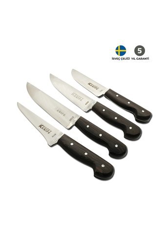 Kuzey Knife Sürmene Serisi, El Yapımı 4'lü Kurban Bıçak Seti