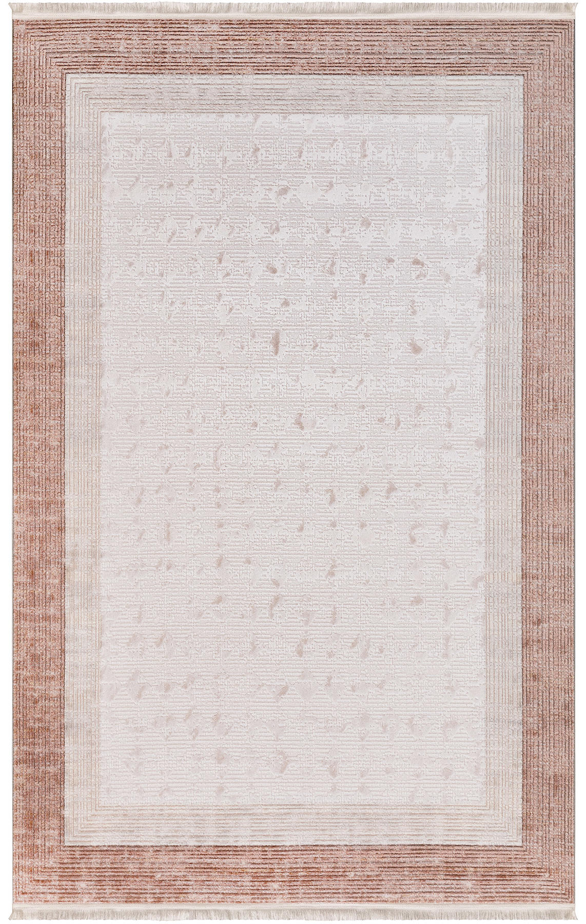 İpek Home Kazaz 2309A Bej-Somon 8 mm Akrilik Yıkanabilir Orta Kaymaz Pamuk Taban Dikdörtgen Makine Dokuma Antre-Çocuk Odası-Salon-Yatak Odası Halısı 120x200 cm