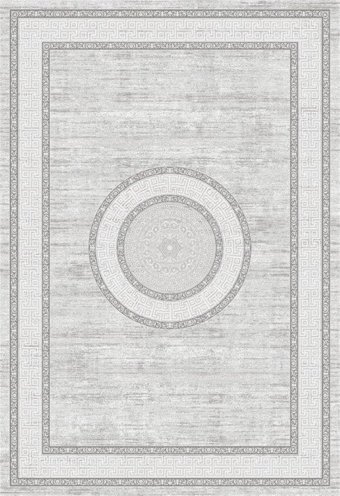 Elexsus Olimpos 1987 Gri 8 mm Viskon Silinebilir Yıkanabilir Orta Kaymaz Dikdörtgen Makine Dokuma Oturma Odası-Salon Halısı 160x235 cm