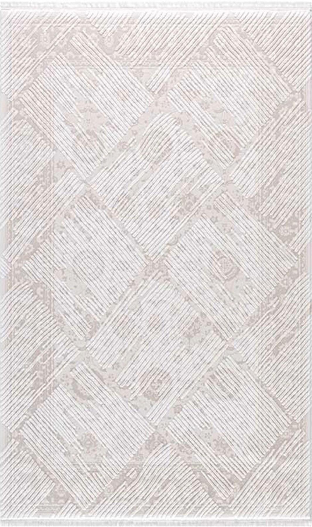Artemis Halı Murano 1302B Krem Akrilik Yıkanabilir İnce Kaymaz Jüt Taban Dikdörtgen Makine Dokuma Salon Halısı 150x250 cm