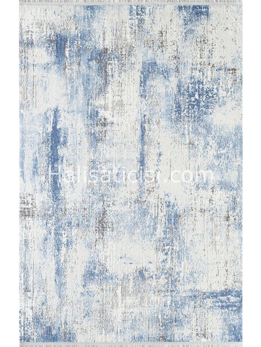 Gümüşsuyu Viera 11600 Mavi 7 mm Akrilik Toz Tutmaz Yıkanabilir İnce Kaymaz Dikdörtgen Makine Dokuma Salon Halısı 160x230 cm