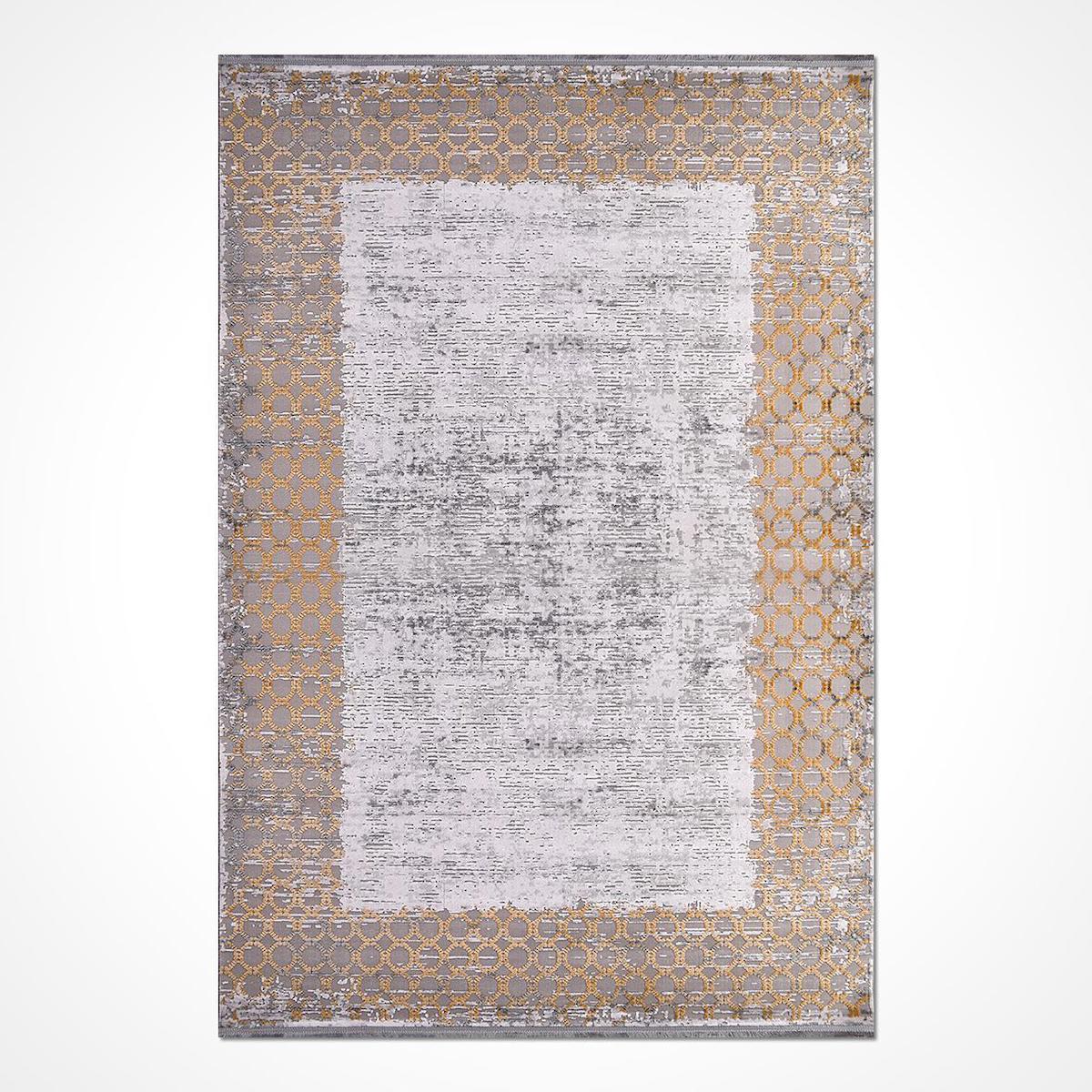 Crea Halı Stone 17167 Krem 8 mm Akrilik Toz Tutmaz Yıkanabilir Orta Dikdörtgen Makine Dokuma Salon Halısı 80x150 cm