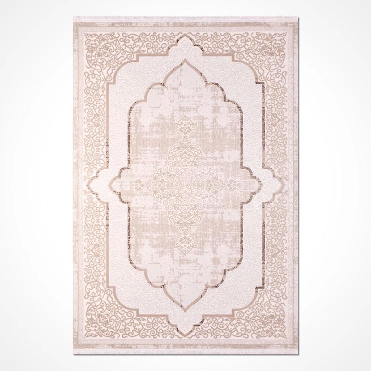 İpek Mekik Halı Filiya 11304 Krem 8 mm Akrilik Yıkanabilir Orta Kaymaz Pamuk Taban Dikdörtgen Makine Dokuma Antre-Çocuk Odası-Salon-Yatak Odası Halısı 100x300 cm