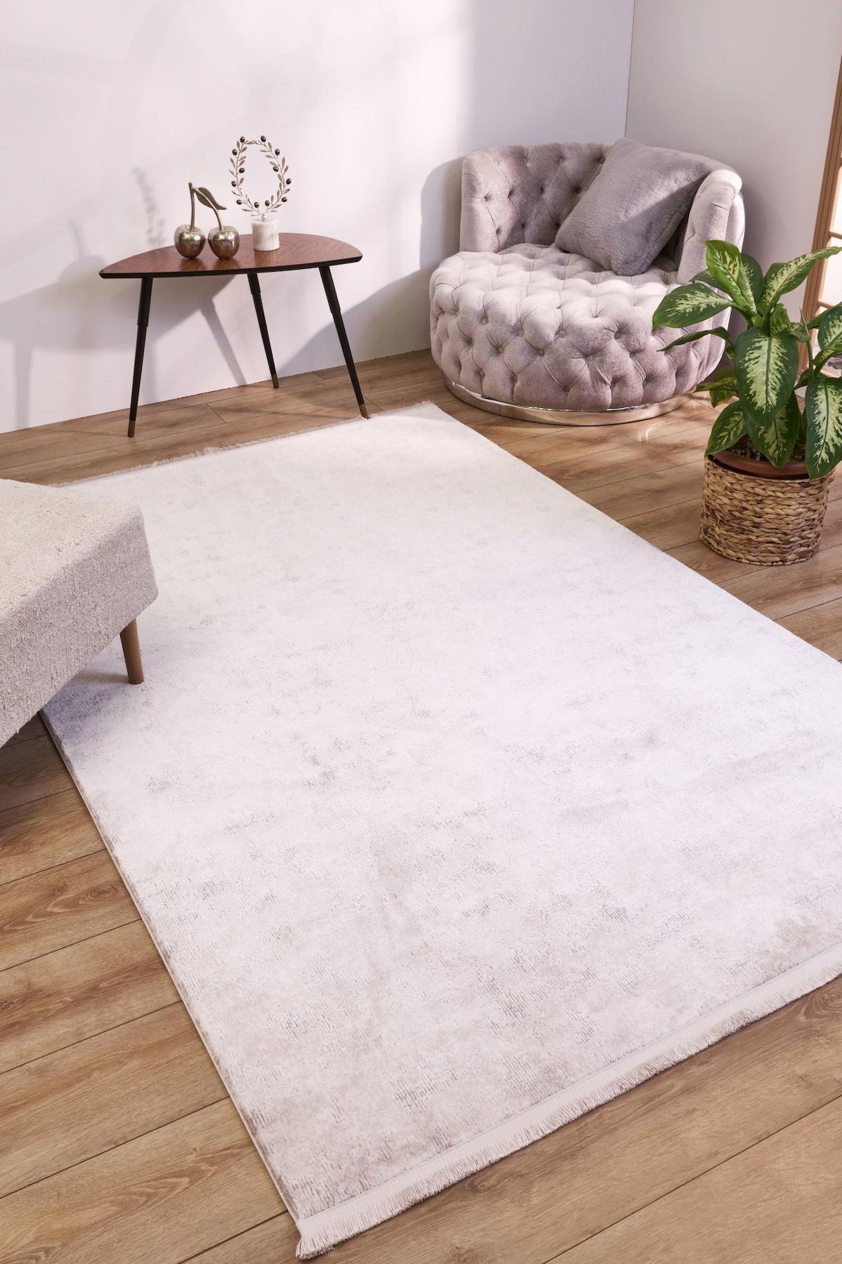 Apex Solid 8353 Çok Renkli Pamuk Yıkanabilir İnce Kaymaz Jüt Taban Dikdörtgen Makine Dokuma Salon Halısı 120x180 cm