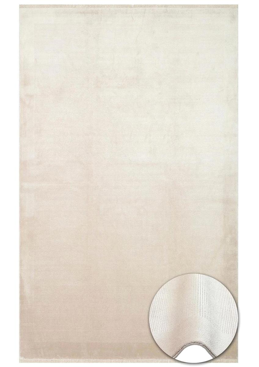 Eko Halı Napoli NAP02 Vizon 8 mm Viskon Silinebilir Yıkanabilir Orta Kaymaz Dikdörtgen Makine Dokuma Salon Halısı 180x180 cm