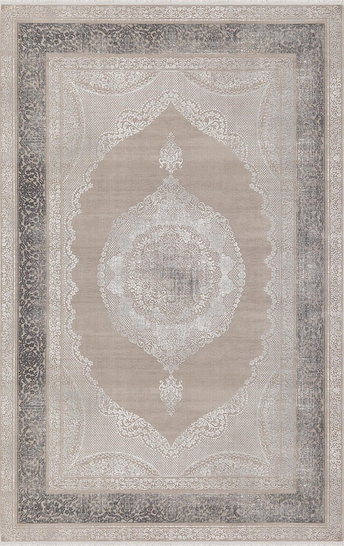 Merinos  Thales 31942 Çok Renkli 12 mm Akrilik Antibakteriyel Yıkanabilir Kalın Kaymaz Dikdörtgen Makine Dokuma Salon Halısı 160x230 cm