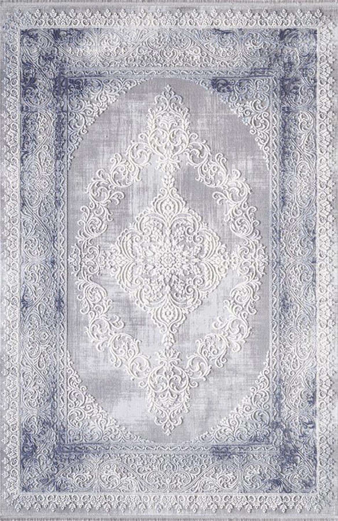 Artemis Halı Dior 05860A Gri-Mavi 0.8 mm Akrilik Yıkanabilir İnce Kaymaz Jüt Taban Dikdörtgen Makine Dokuma Salon Halısı 180x300 cm