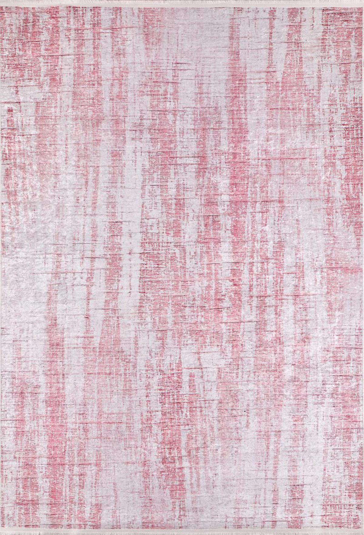 Halı Atölyesi HA131 Pembe 5 mm Pamuk Yıkanabilir İnce Kaymaz Taban Dikdörtgen Makine Dokuma Salon Halısı 120x180 cm