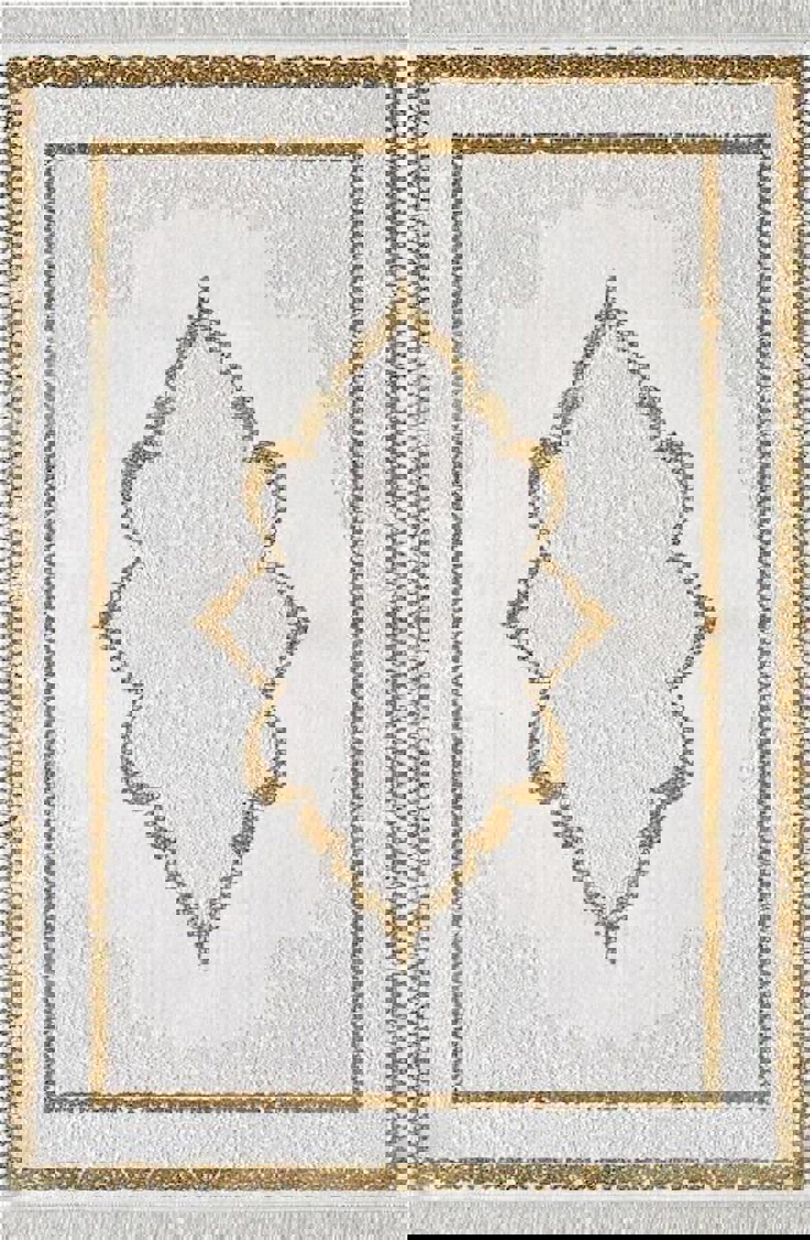 Pierre Cardin Voila ZQ00D Krem 0.8 mm Akrilik Yumuşak Yıkanabilir İnce Kaymaz Dikdörtgen Makine Dokuma Salon Halısı 160x230 cm