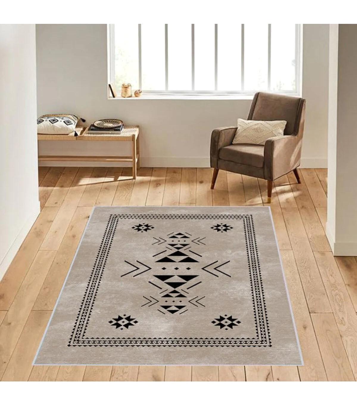 Rovigo Home RVG0159-SD858 Çok Renkli 8 mm Polyester Yıkanabilir Orta Kaymaz Dot Taban Dikdörtgen Makine Dokuma Salon Halısı 100x300 cm