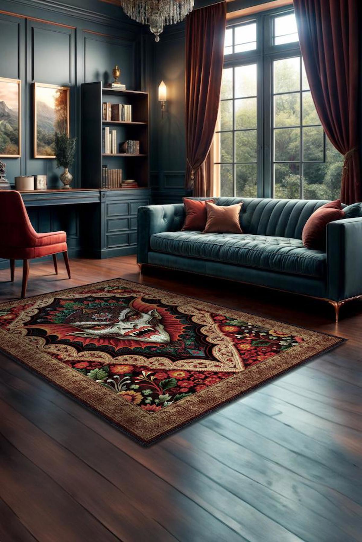 Homshtag Vampir Krem 4 mm Pamuk Antistatik Yıkanabilir İnce Kaymaz Dikdörtgen Makine Dokuma Salon Halısı 100x200 cm