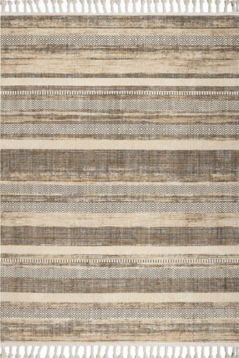 Kreasyon Halı Vanessa 1465 Bej 6 mm Akrilik Antialerjenik Yıkanabilir İnce Kaymaz Dikdörtgen Makine Dokuma Salon Halısı 160x300 cm