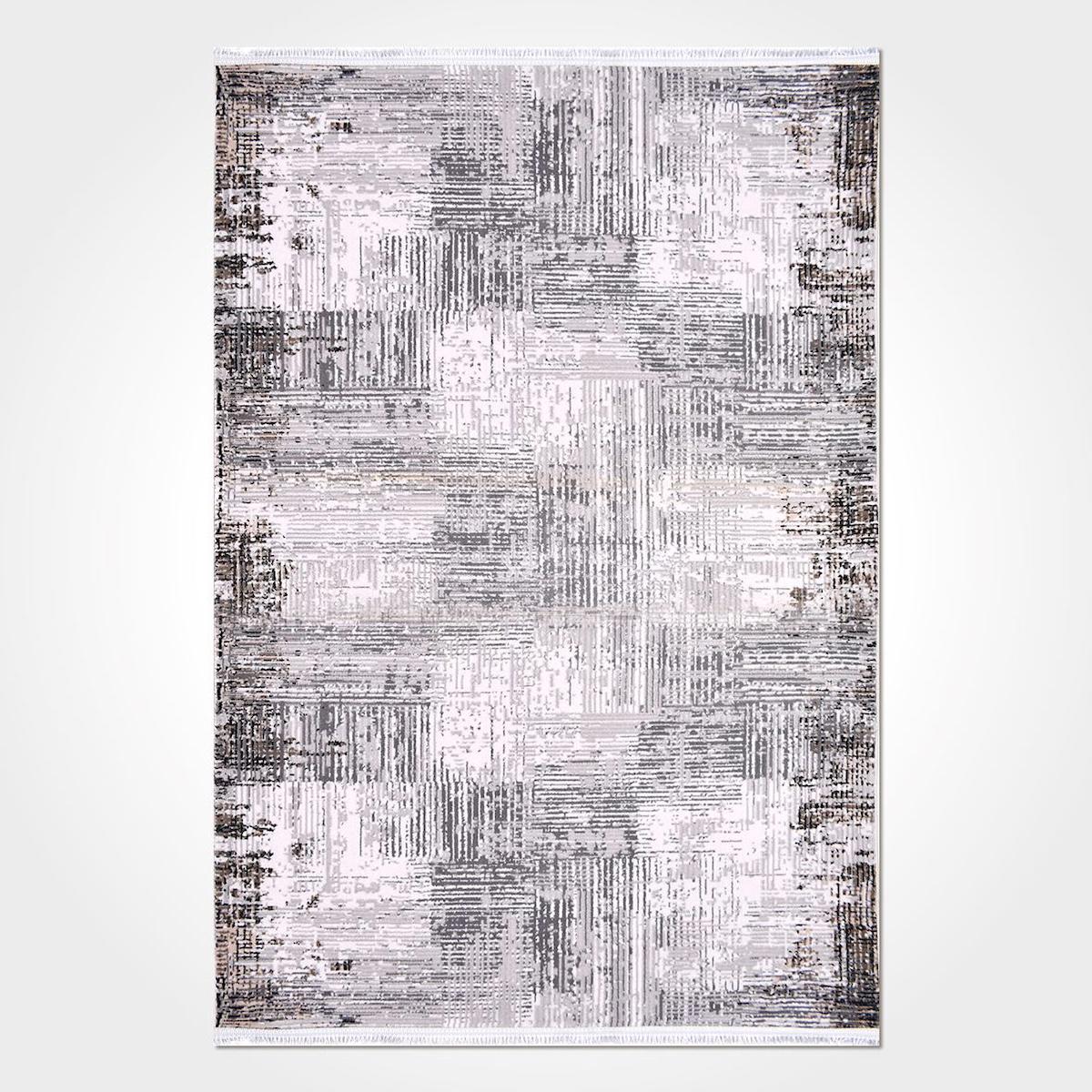 Crea Halı Stone 17187 Krem 8 mm Akrilik Toz Tutmaz Yıkanabilir Orta Pamuk Taban Soyut Temalı Dikdörtgen Makine Dokuma Salon Halısı 80x200 cm