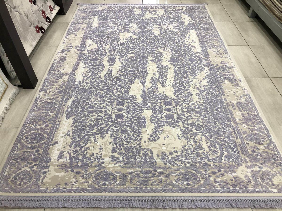 Artemis Halı 0750D Krem Akrilik Yıkanabilir İnce Kaymaz Jüt Taban Dikdörtgen Makine Dokuma Salon Halısı 100x200 cm