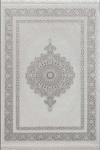 Flora Halı Ayşıl 6863C Krem 4 mm Akrilik-Bambu Silinebilir Yıkanabilir Dikdörtgen Makine Dokuma Salon Halısı 160x230 cm