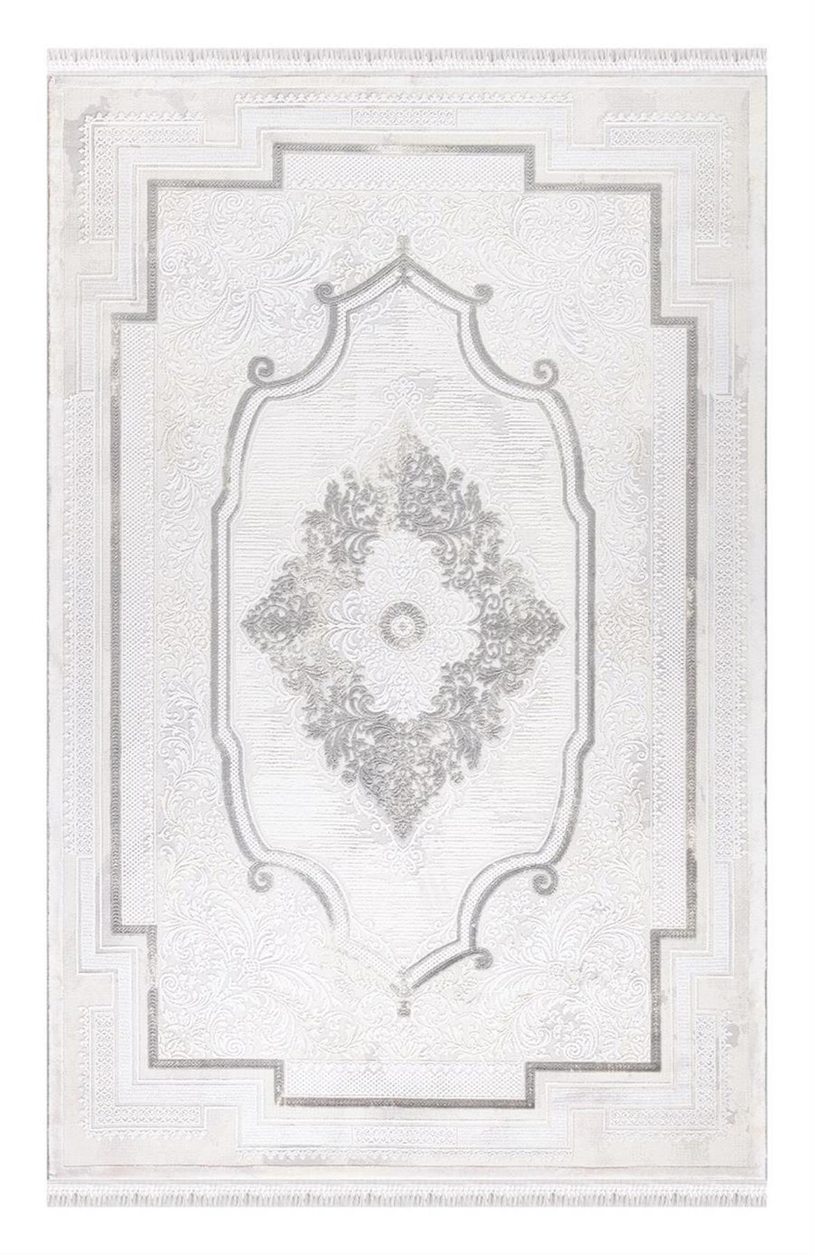 İpek Mekik Halı Blossom 13554 Krem 10 mm Akrilik Yıkanabilir Orta Kaymaz Pamuk Taban Dikdörtgen Makine Dokuma Antre-Çocuk Odası-Salon-Yatak Odası Halısı 100x200 cm