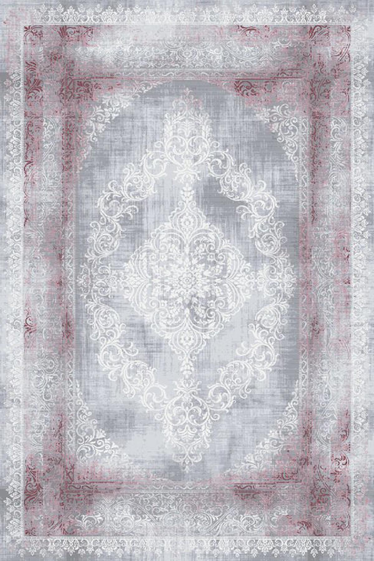 Artemis Halı Dior 5860C Krem Akrilik Yıkanabilir İnce Kaymaz Jüt Taban Dikdörtgen Makine Dokuma Salon Halısı 80x120 cm
