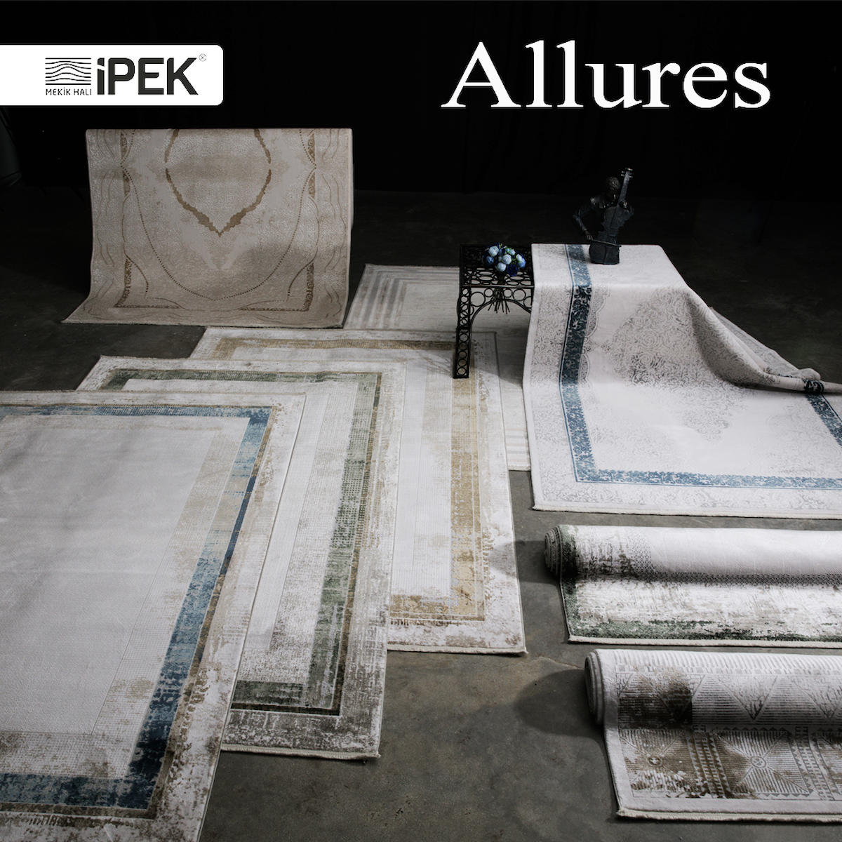 İpek Mekik Halı Allures Ekru 8 mm Viskon Yıkanabilir Orta Kaymaz Pamuk Taban Dikdörtgen Makine Dokuma Antre-Çocuk Odası-Salon-Yatak Odası Halısı 100x200 cm