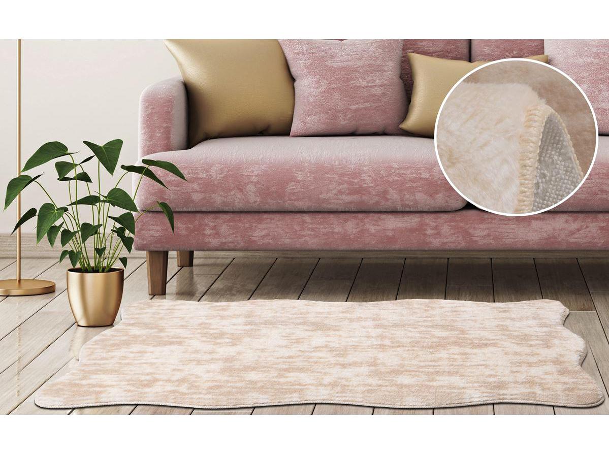 My Evilla Krem 14 mm Polyester Leke Tutmaz Yıkanabilir Kalın Kaymaz Jel Taban Oval Makine Dokuma Yatak Odası Halısı 160x230 cm