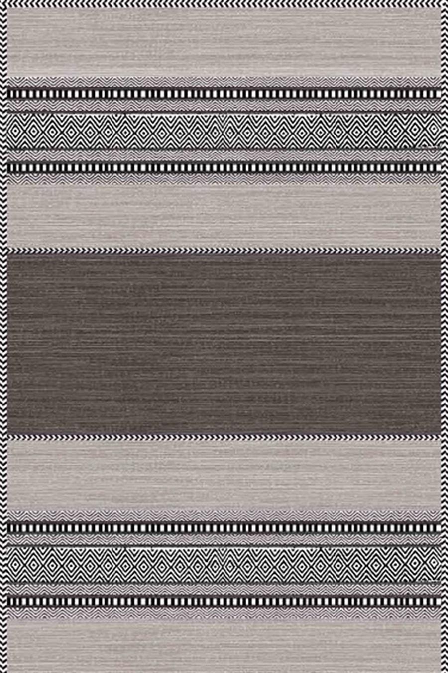 Kreasyon Halı Pandora 2742 Vizon 5 mm Yıkanabilir Kalın Kaymaz Pamuk Taban Dikdörtgen Makine Dokuma Salon Halısı 160x230 cm