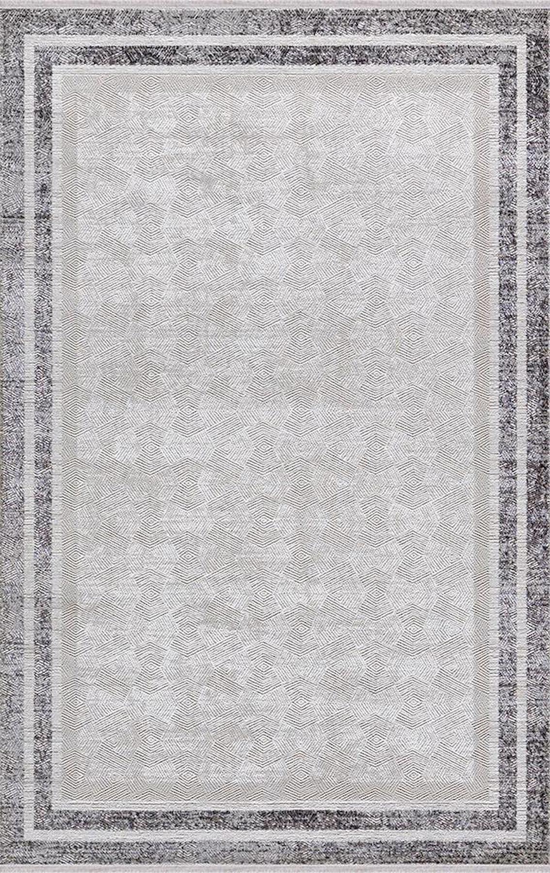 Dinarsu Emphaty 36469 Gri 7 mm Akrilik Silinebilir Yıkanabilir Orta Kaymaz Jüt Taban Dikdörtgen Makine Dokuma Salon Halısı 80x120 cm
