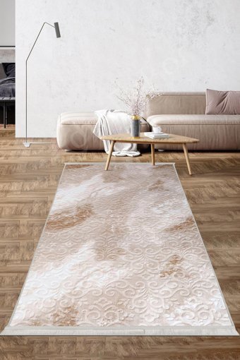 Dijidekor Deluxe Çok Renkli 6 mm Polyester Yıkanabilir Orta Kaymaz Deri Taban Dikdörtgen Makine Dokuma Salon Halısı 120x200 cm