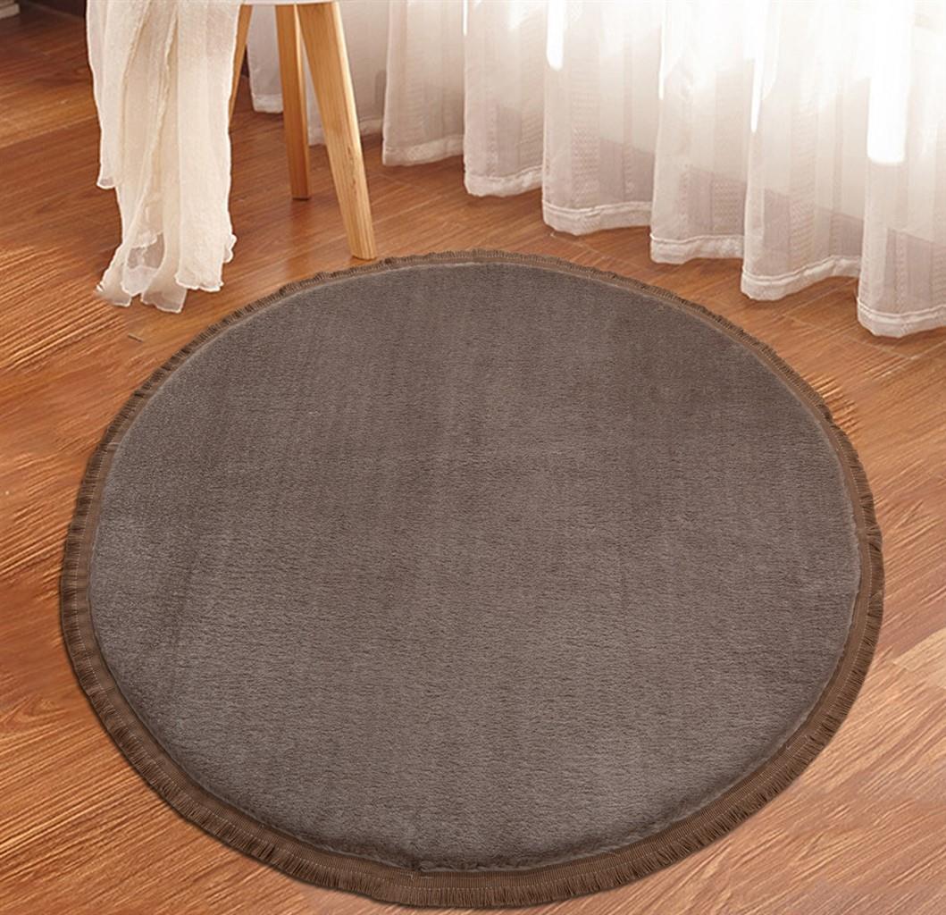 My Evilla Antrasit 14 mm Polyester Leke Tutmaz Yıkanabilir Kalın Kaymaz Jel Taban Oval Makine Dokuma Yatak Odası Halısı 160x230 cm